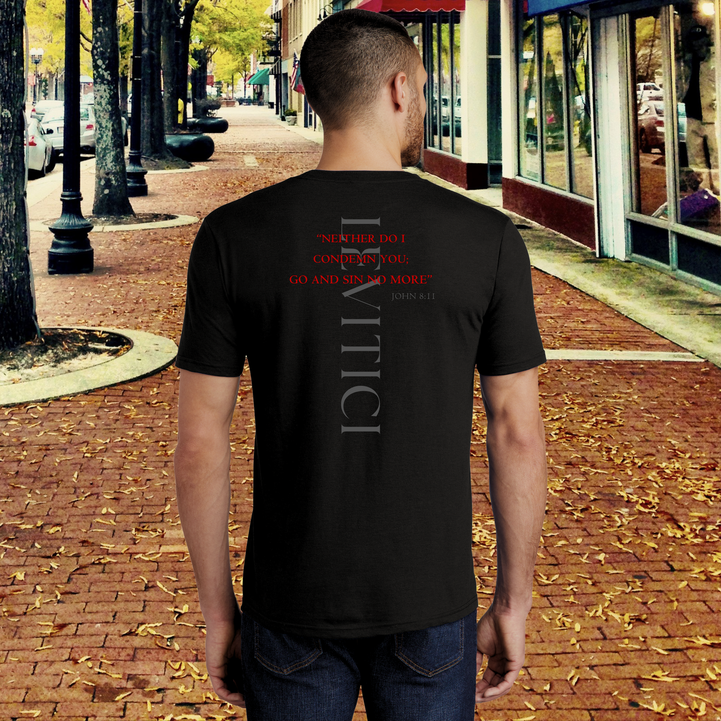 Sin No More T-Shirt Black Back on model