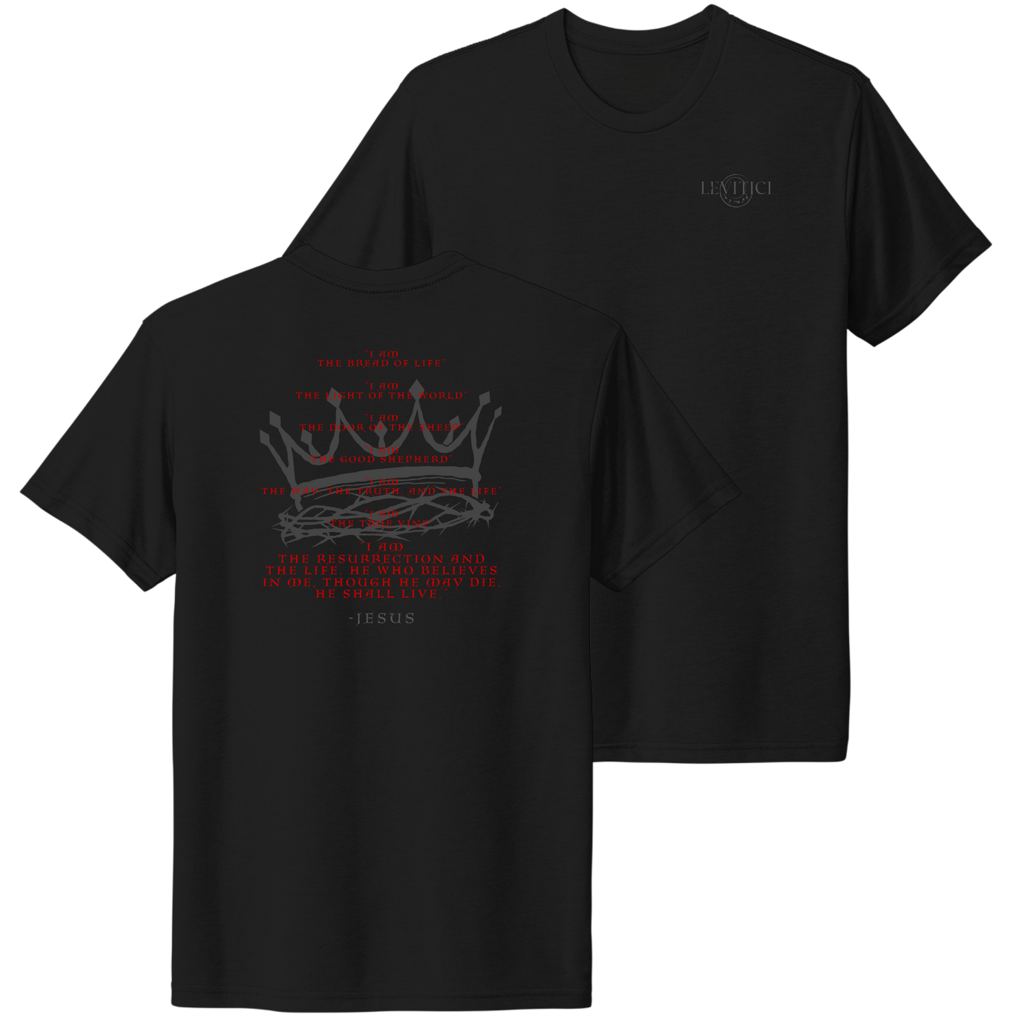 I Am T-Shirt Black Front And Back