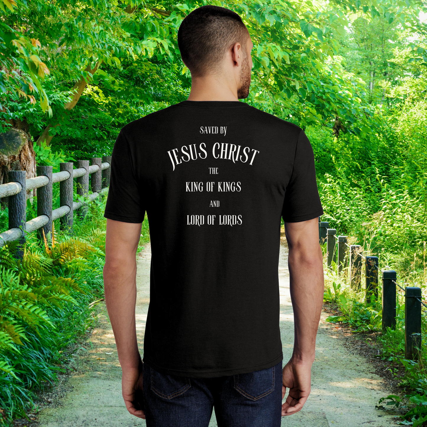 King of Kings T-Shirt Black Back on model