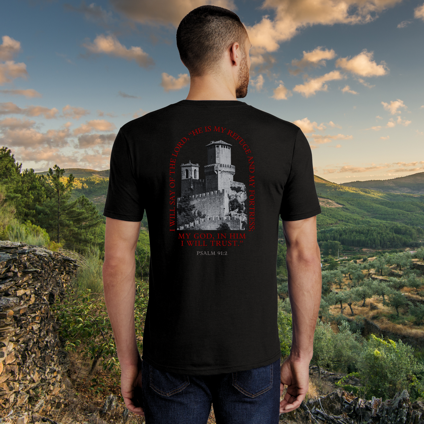 My Refuge T-Shirt Black Back on model