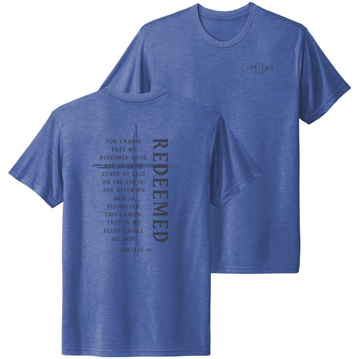 Redeemed T-Shirt Vintage Royal Blue Front And Back