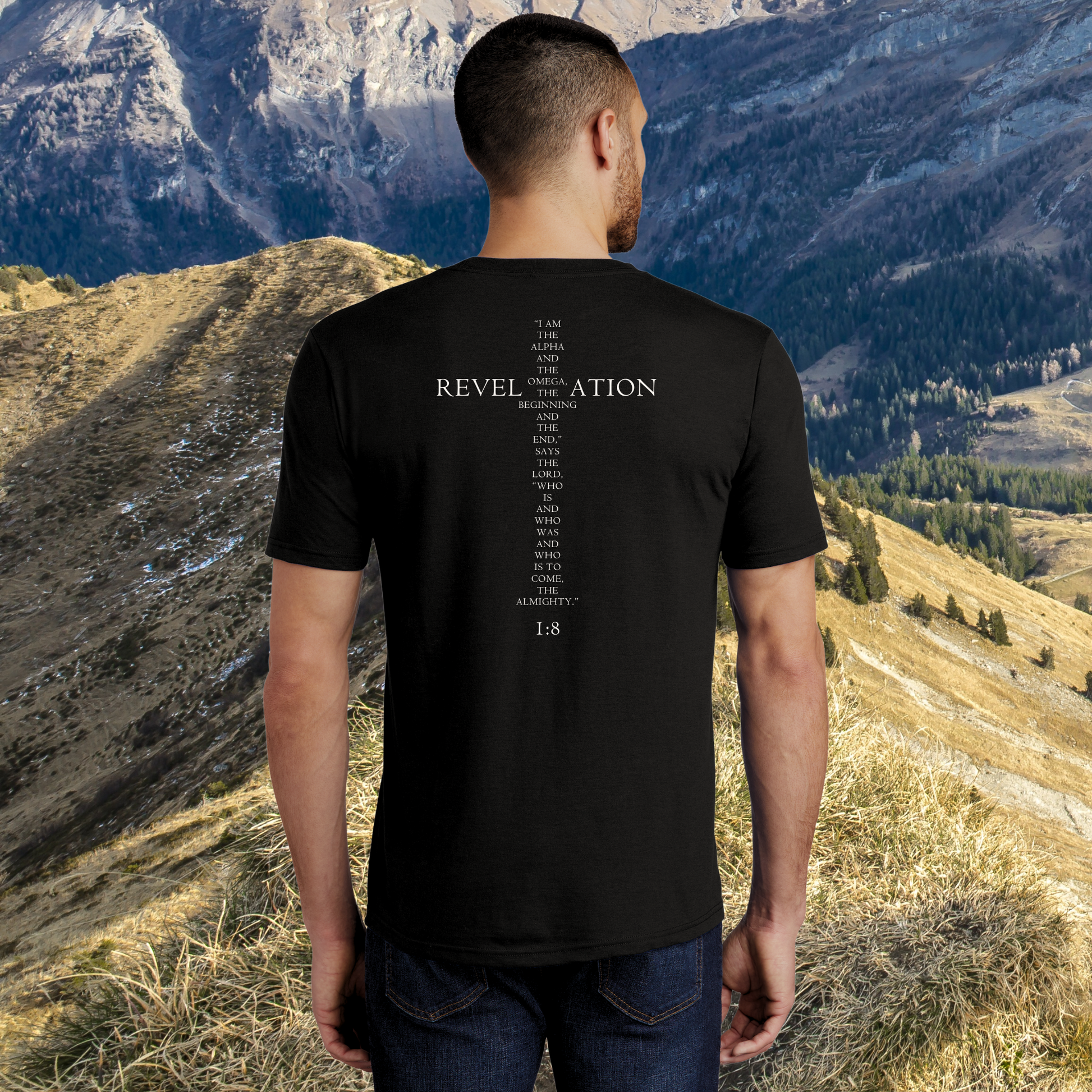 Alpha T-Shirt Black Back on model