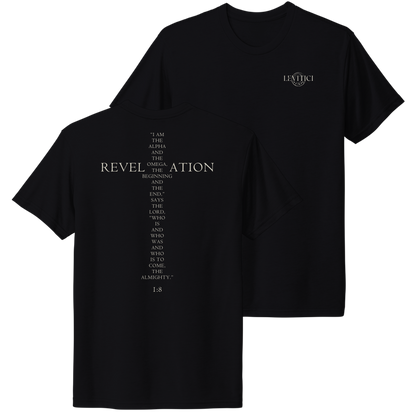 LEVITICI Black Alpha Tee Christian t-shirt front and back cream white print