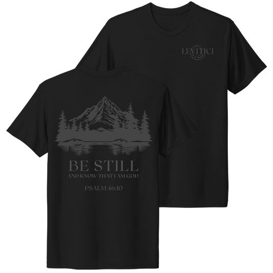 Be Still T-Shirt Black Front And Back