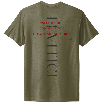 Go and Sin no more T-Shirt Military Green Back