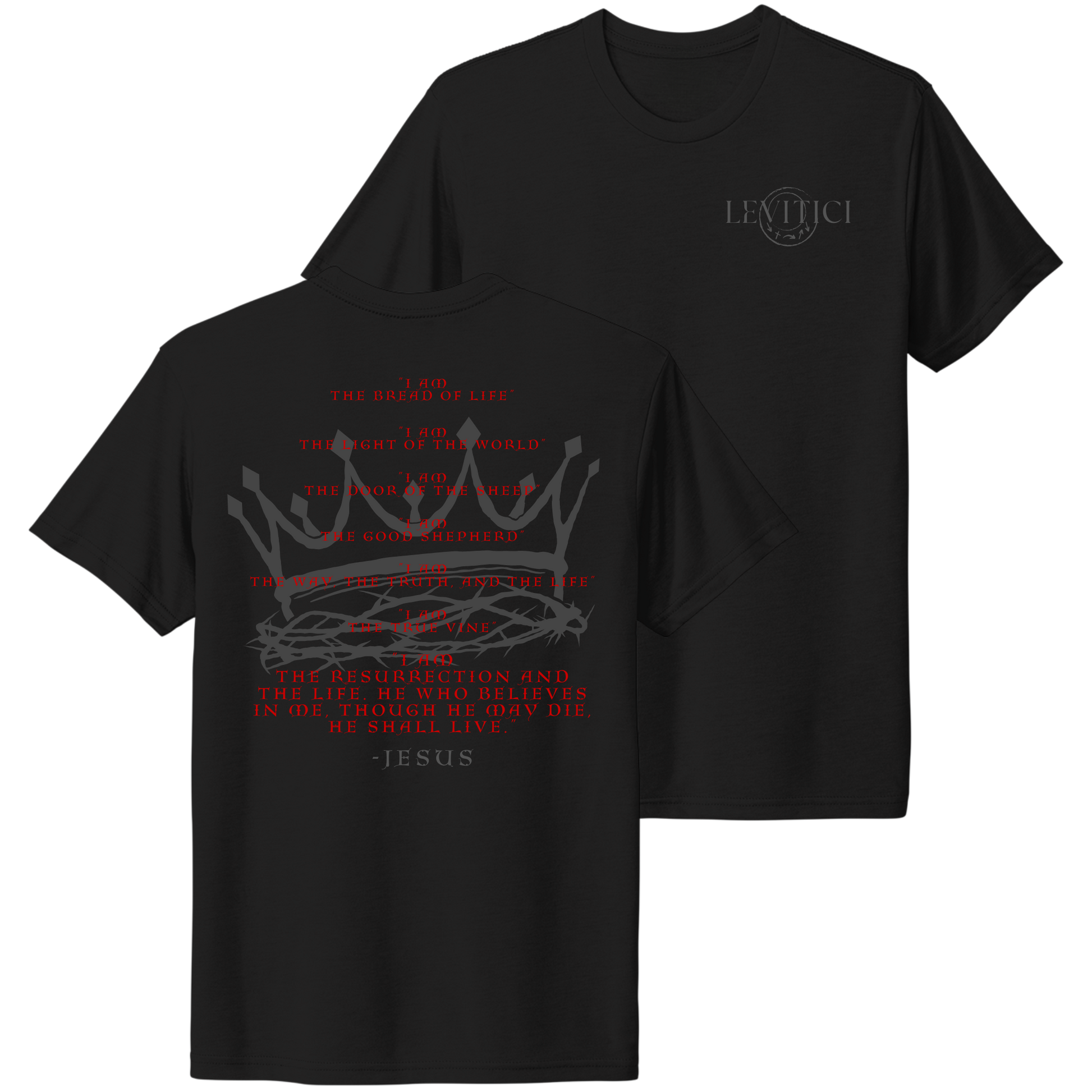 I Am T-Shirt Black Front And Back