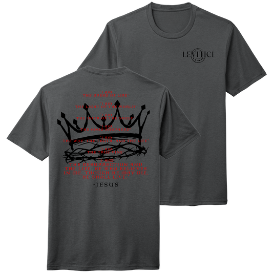 I Am T-Shirt Charcoal Gray Front And Back