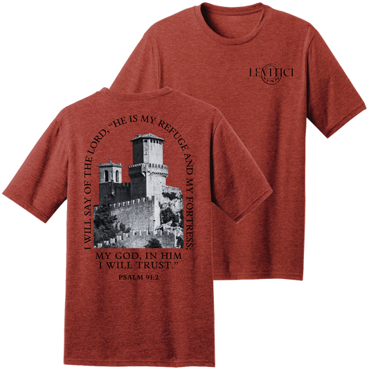 My Refuge T-Shirt Brick Red Front And Back