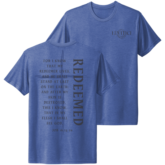 Redeemed T-Shirt Vintage Royal Blue Front And Back